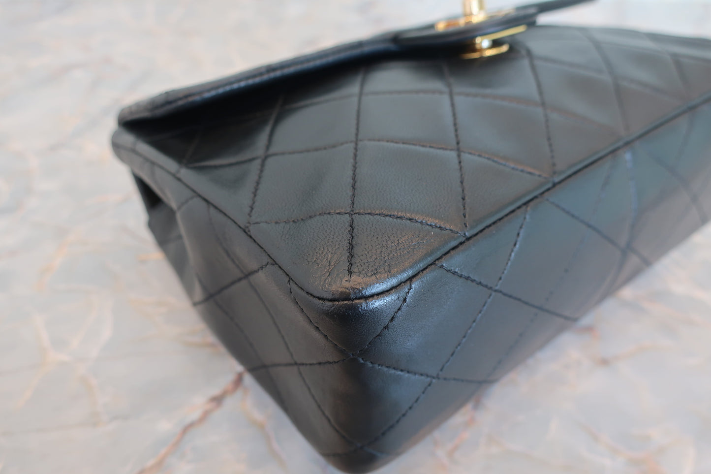 CHANEL/シャネル ミニマトラッセシングルフラップチェーンショルダーバッグ ラムスキン ブラック/ゴールド金具 ショルダーバッグ 700070218
