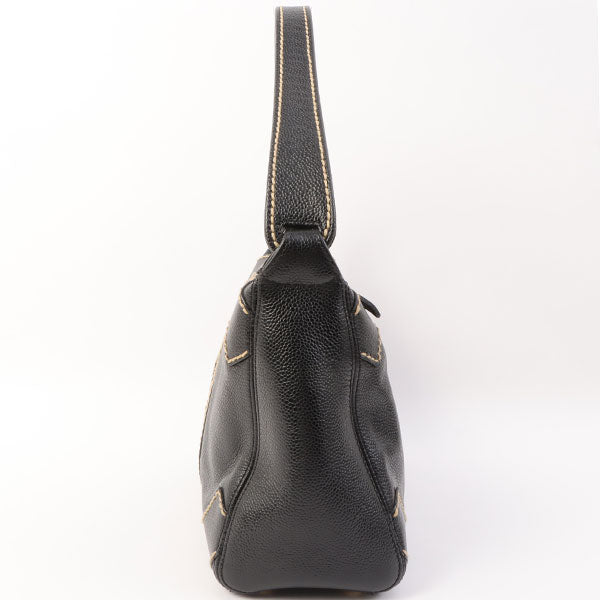 Chanel Around 2005 Made Caviar Skin Wild Stitch Cc Mark Shoulder Bag Black