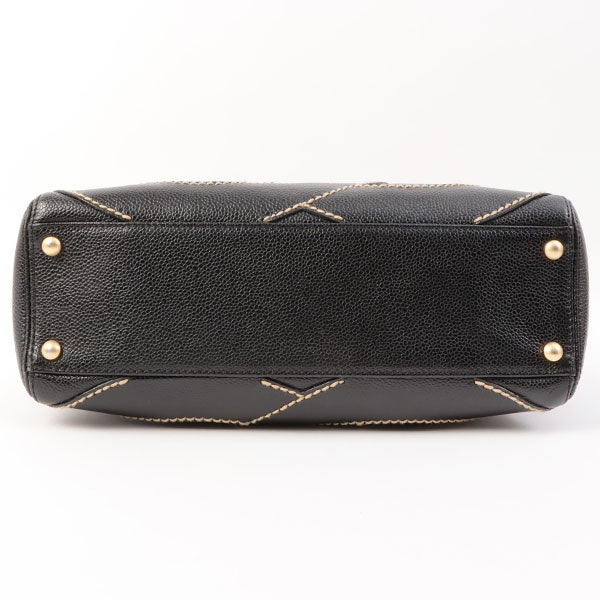 Chanel Around 2005 Made Caviar Skin Wild Stitch Cc Mark Shoulder Bag Black