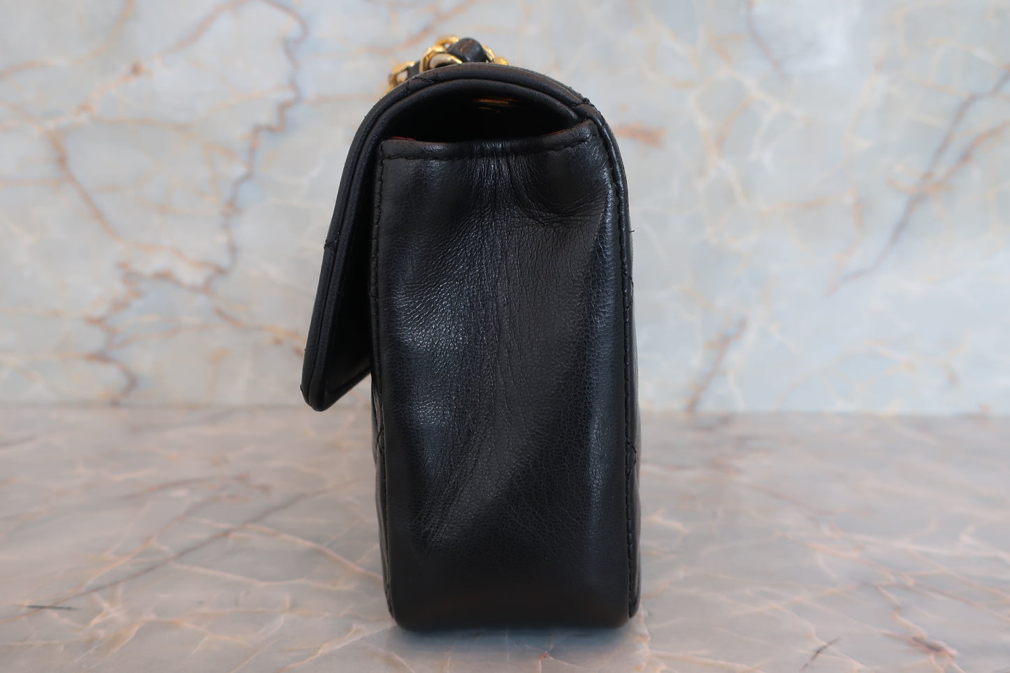 CHANEL/シャネル ミニマトラッセチェーンショルダーバッグ ラムスキン ブラック/ゴールド金具 ショルダーバッグ 700070275