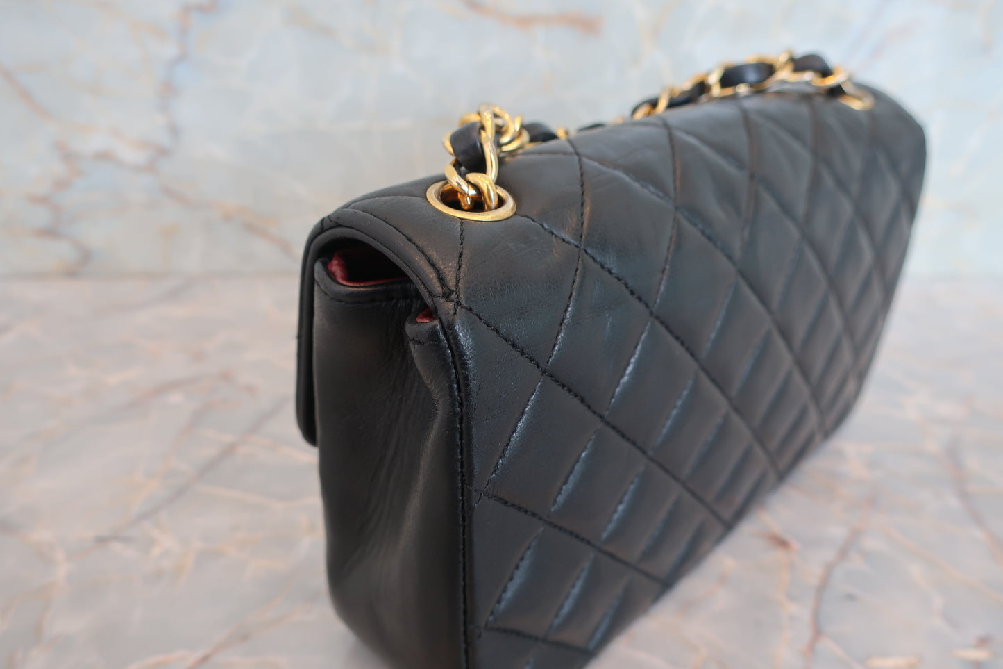 CHANEL/シャネル ミニマトラッセチェーンショルダーバッグ ラムスキン ブラック/ゴールド金具 ショルダーバッグ 700070275