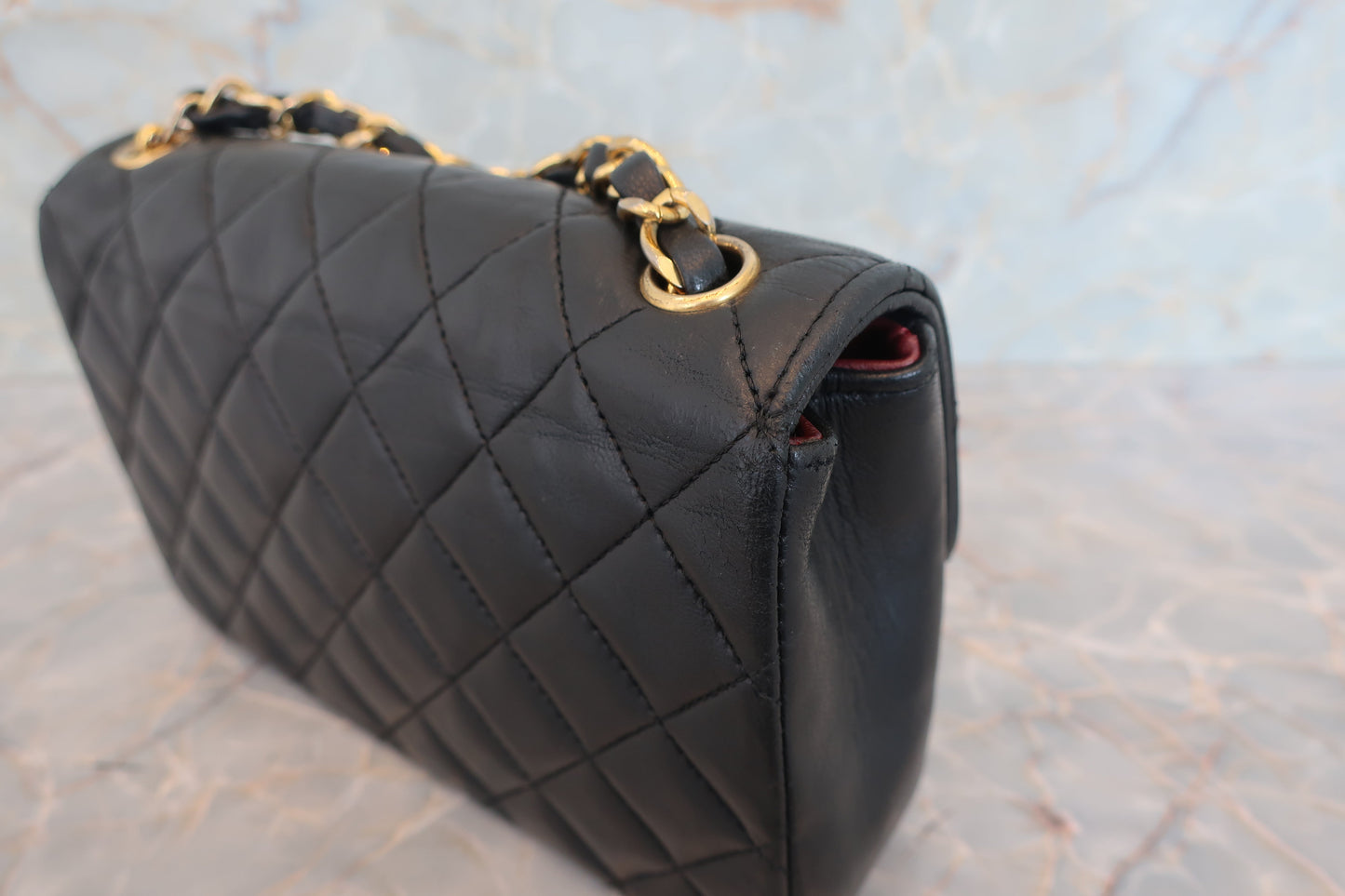CHANEL/シャネル ミニマトラッセチェーンショルダーバッグ ラムスキン ブラック/ゴールド金具 ショルダーバッグ 700070275