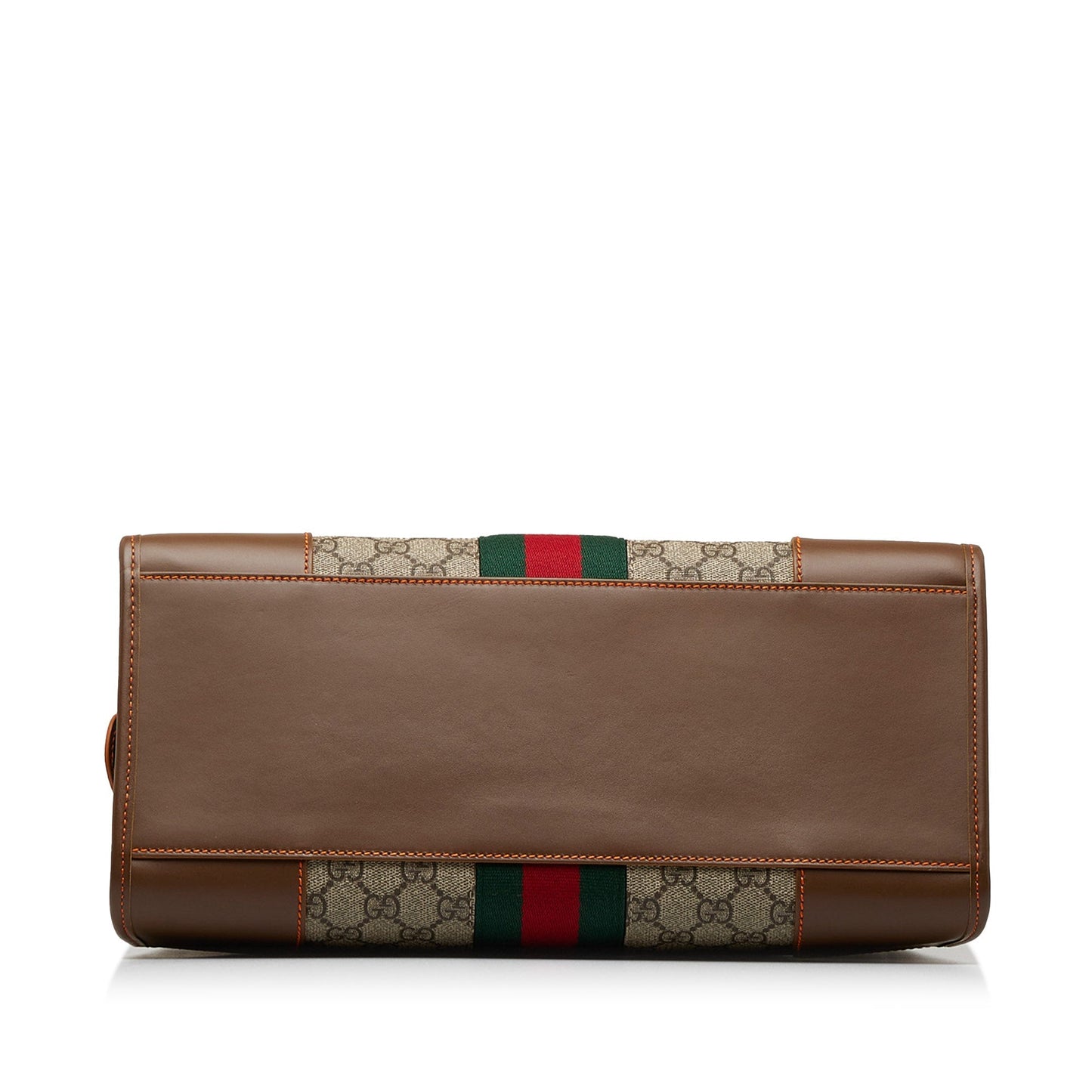 Brown Gucci GG Supreme Web Duffle Tote Satchel