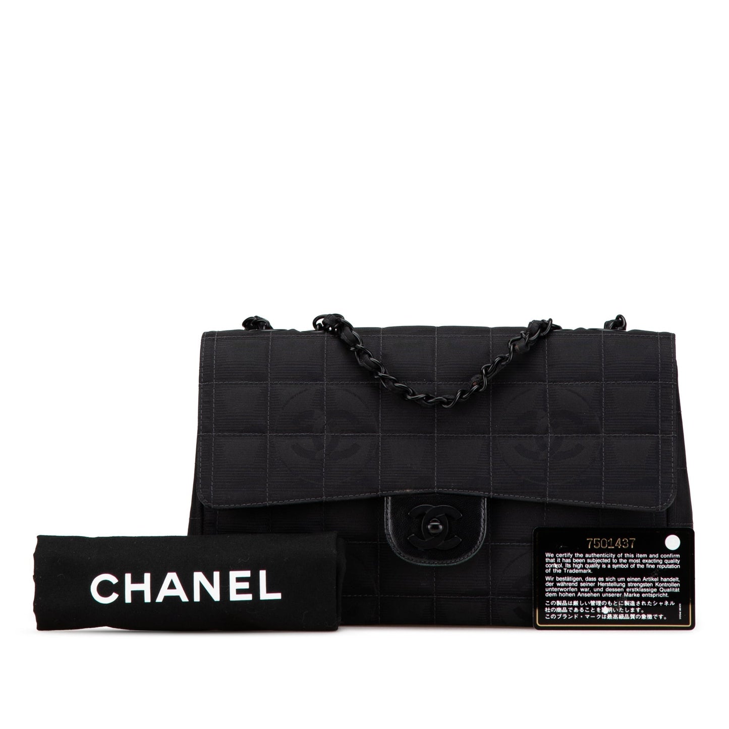 Black Chanel Medium New Travel Line Single Flap Shoulder Bag
