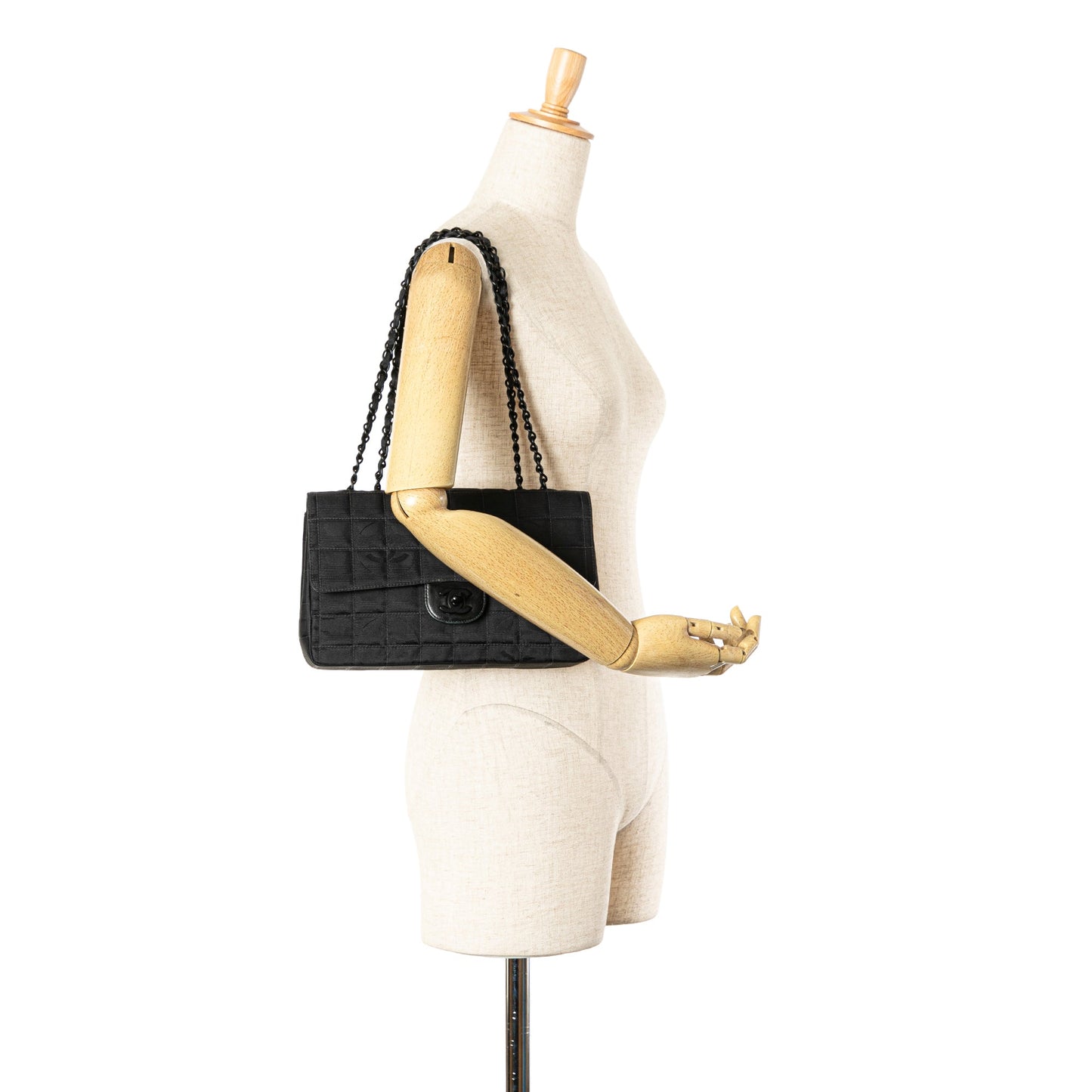 Black Chanel Medium New Travel Line Single Flap Shoulder Bag