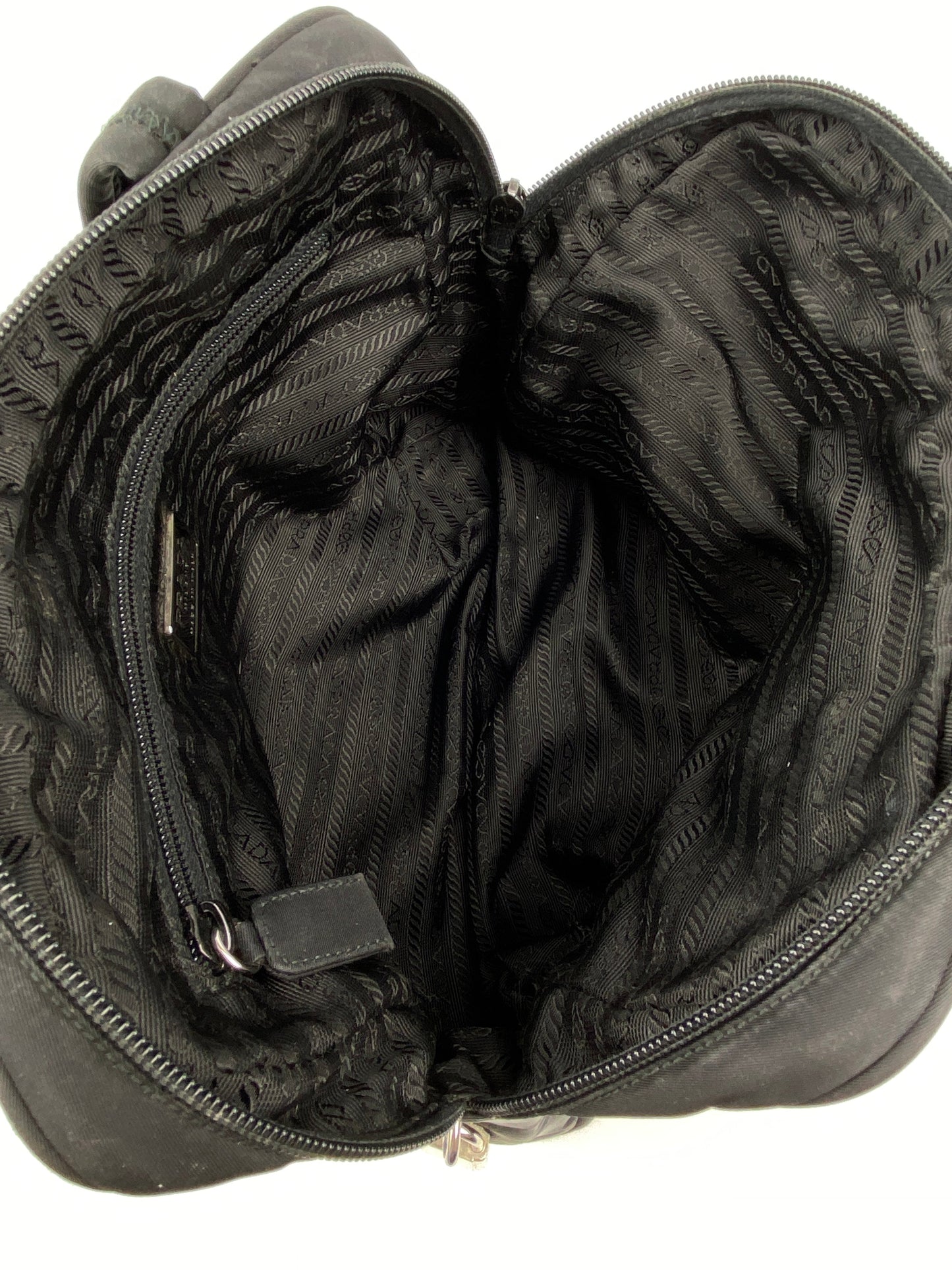 PRADA - VINTAGE BLACK NYLON LOCK & KEY TOTE BAG