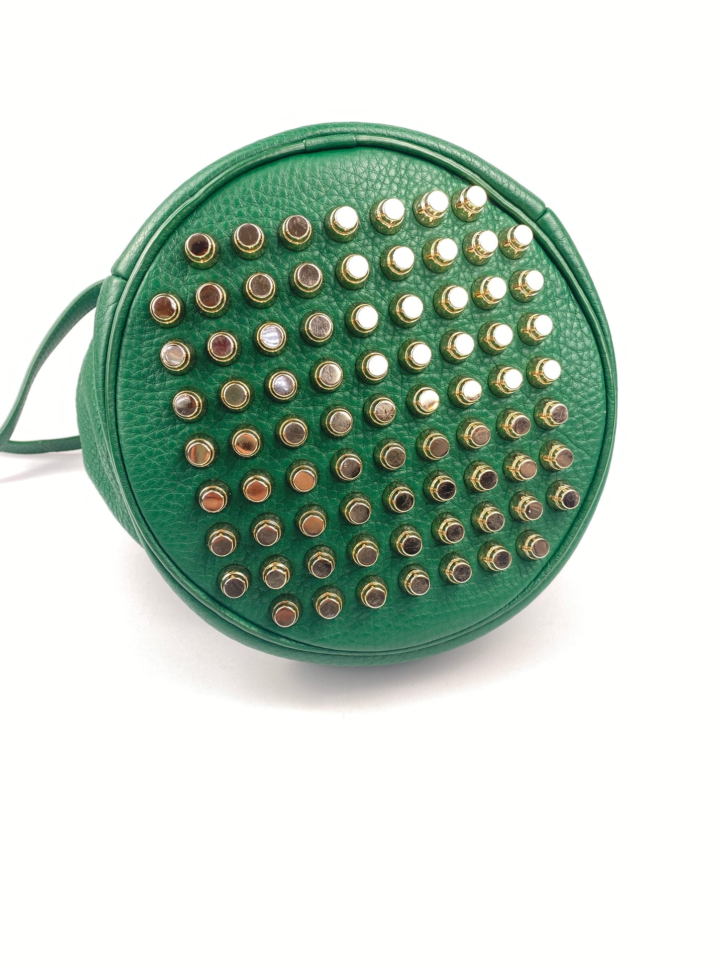 ALEXANDER WANG - DIEGO BUCKET BAG IN GREEN PEBBLED LEATHER