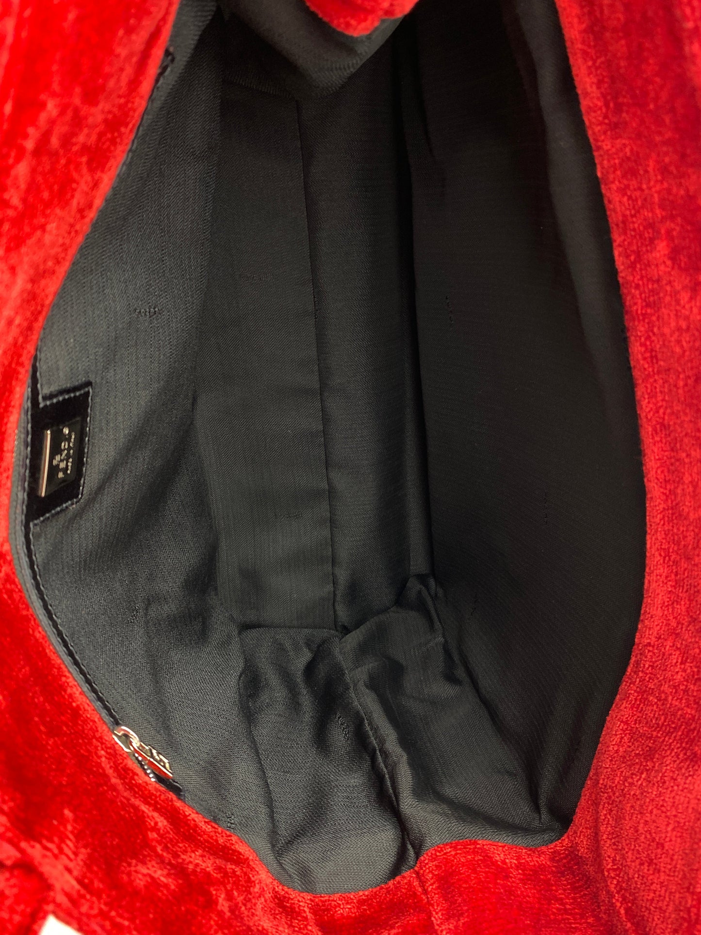 FENDI - RED VELOUR TOTE BAG - MADE IN ITALY VINTAGE