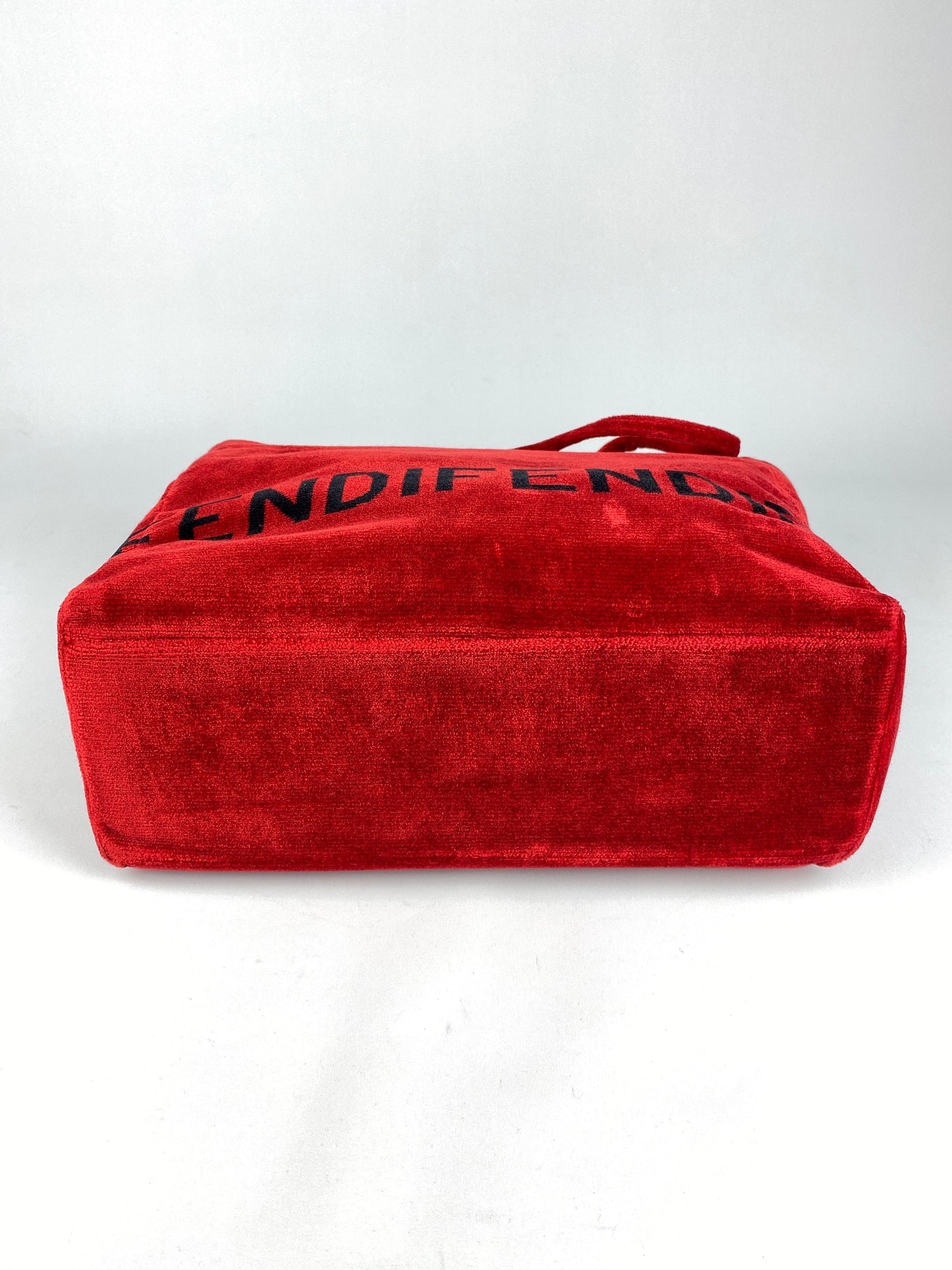 FENDI - RED VELOUR TOTE BAG - MADE IN ITALY VINTAGE