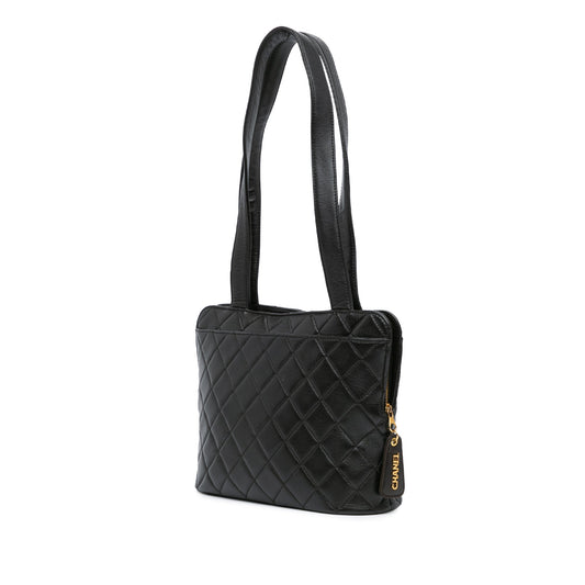 Black Chanel Quilted Lambskin Shoulder Bag