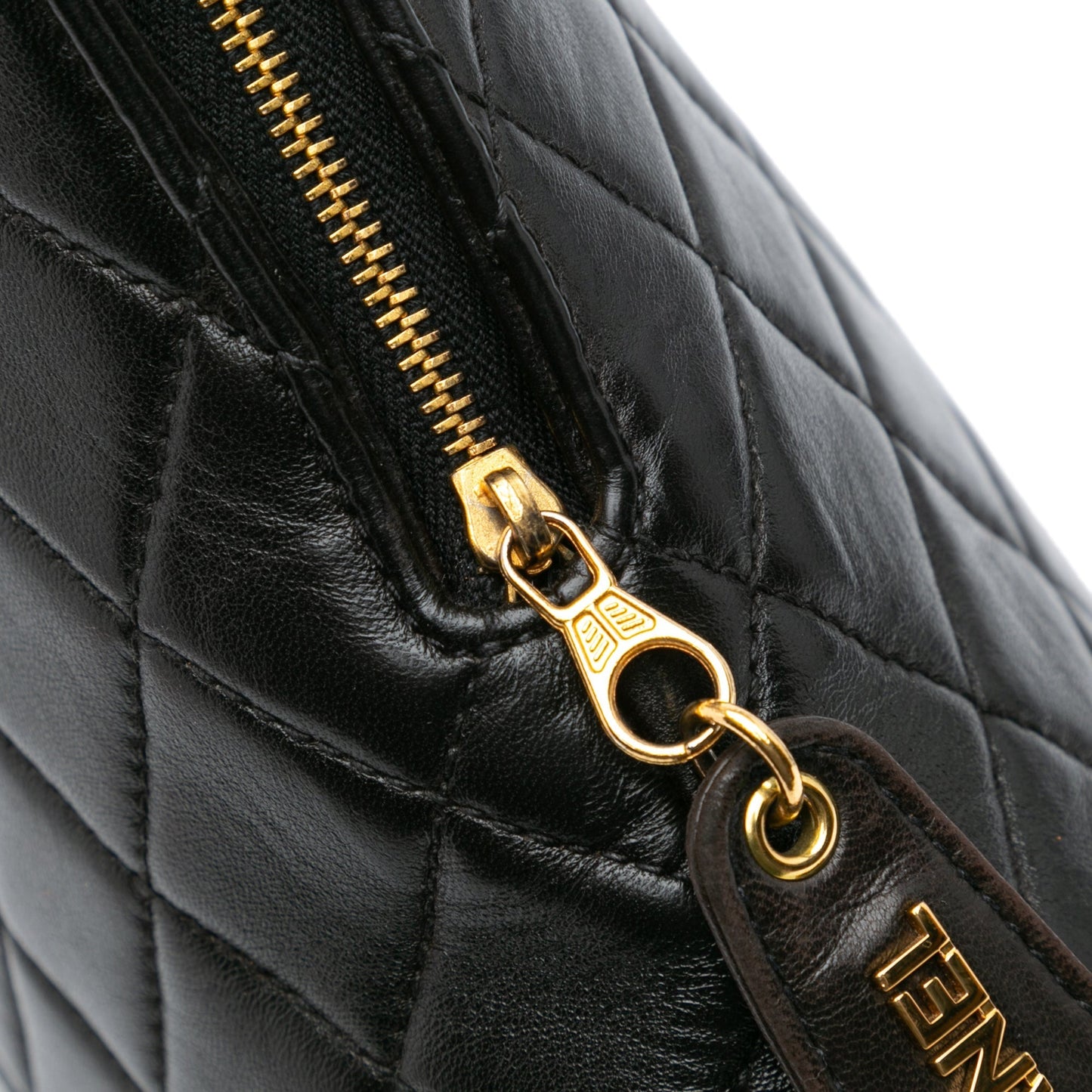Black Chanel Quilted Lambskin Shoulder Bag