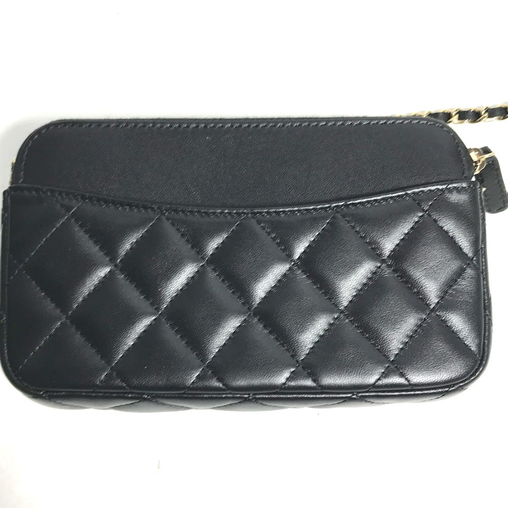 CHANEL Shoulder Bag AP2096 lambskin black COCO Mark Phone Case Wallet CC Matrasse Chain wallet