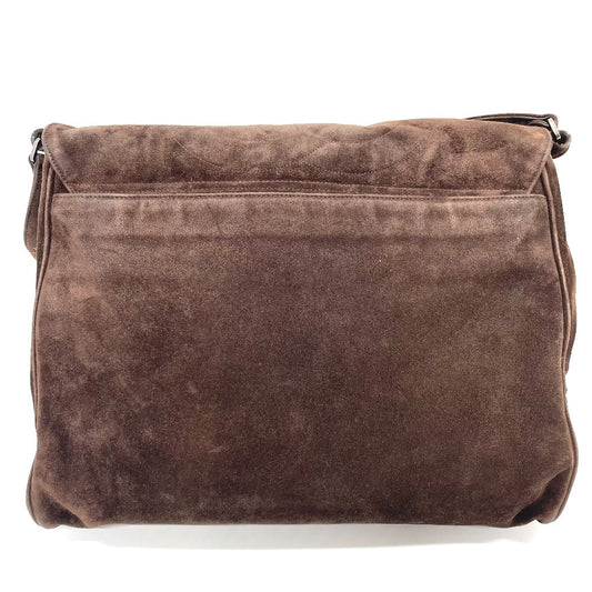 CHANEL Shoulder Bag suede Brown CC COCO Mark Trip Luco co