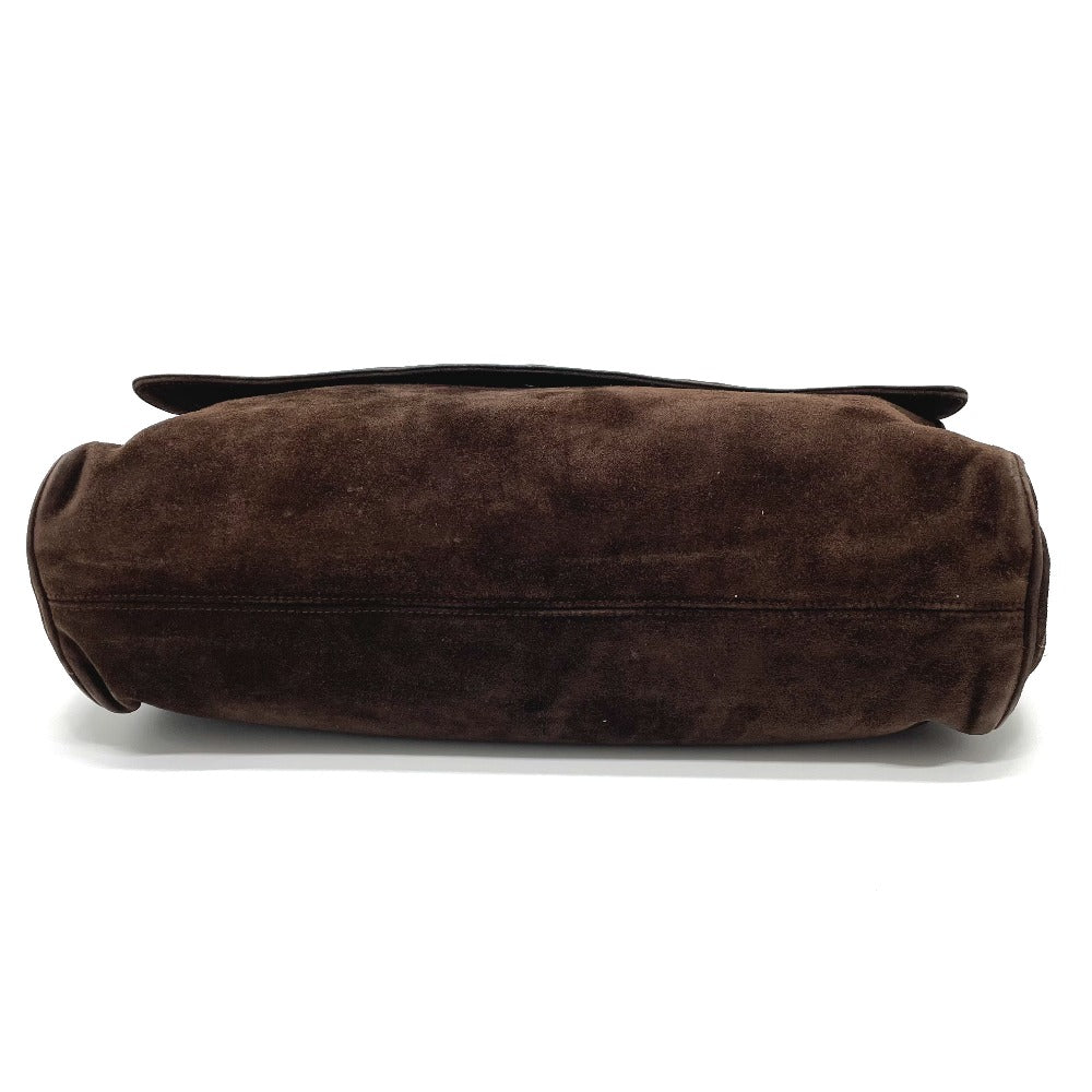 CHANEL Shoulder Bag suede Brown CC COCO Mark Trip Luco co