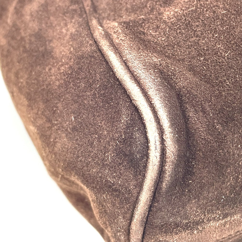 CHANEL Shoulder Bag suede Brown CC COCO Mark Trip Luco co