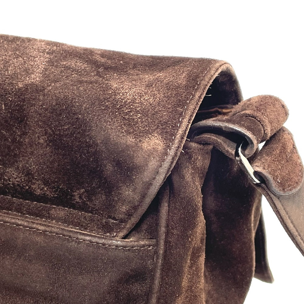 CHANEL Shoulder Bag suede Brown CC COCO Mark Trip Luco co