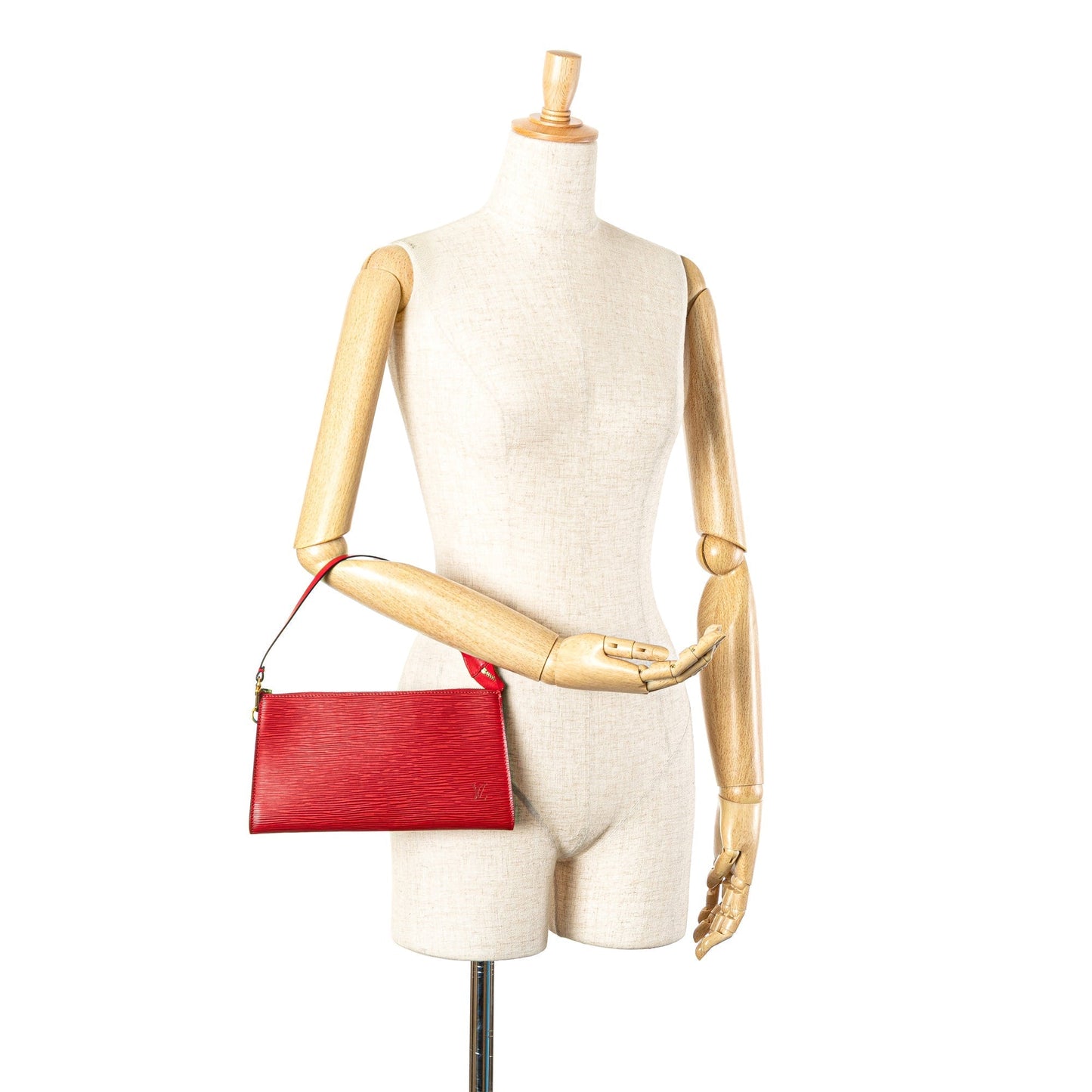 Red Louis Vuitton Epi Pochette Accessoires Shoulder Bag
