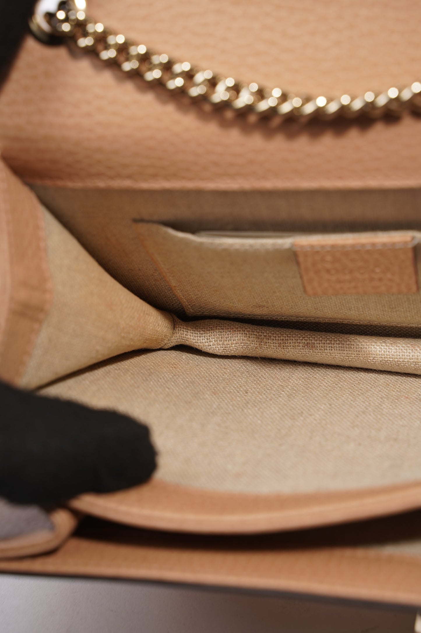 Gucci Interlocking Crossbody Bag Nude Leather Small