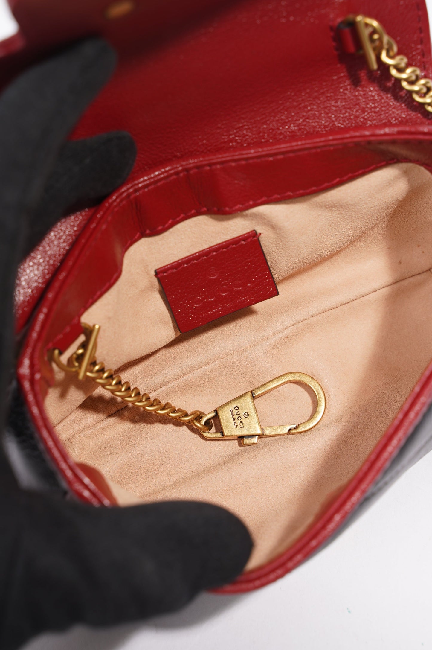 Gucci Torchon GG Marmont Black Leather Super Mini