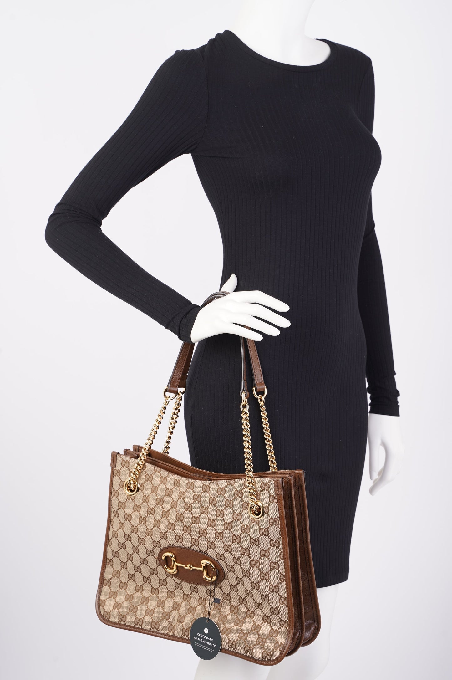 Gucci 1955 Horsebit Chain Tote Monogram Canvas