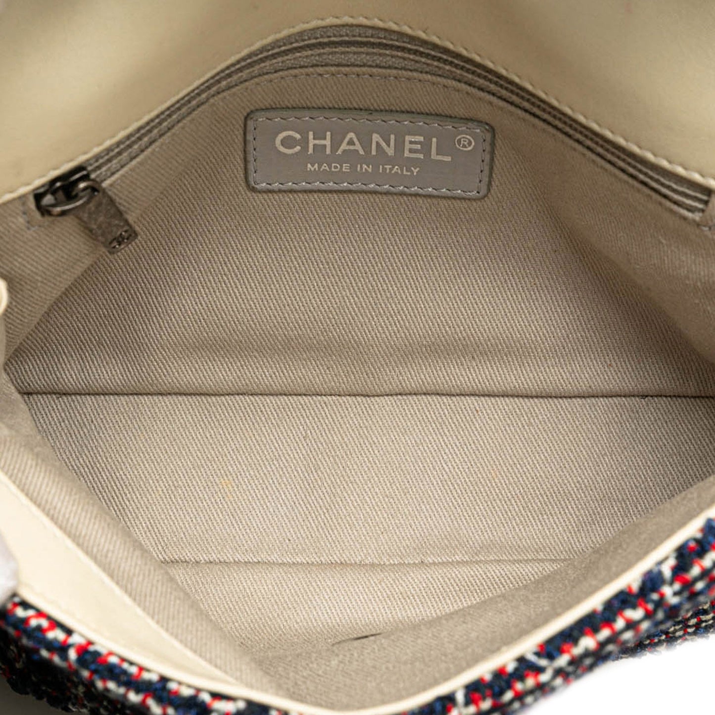 Blue Chanel Mini Rectangular Tweed Single Flap Shoulder Bag