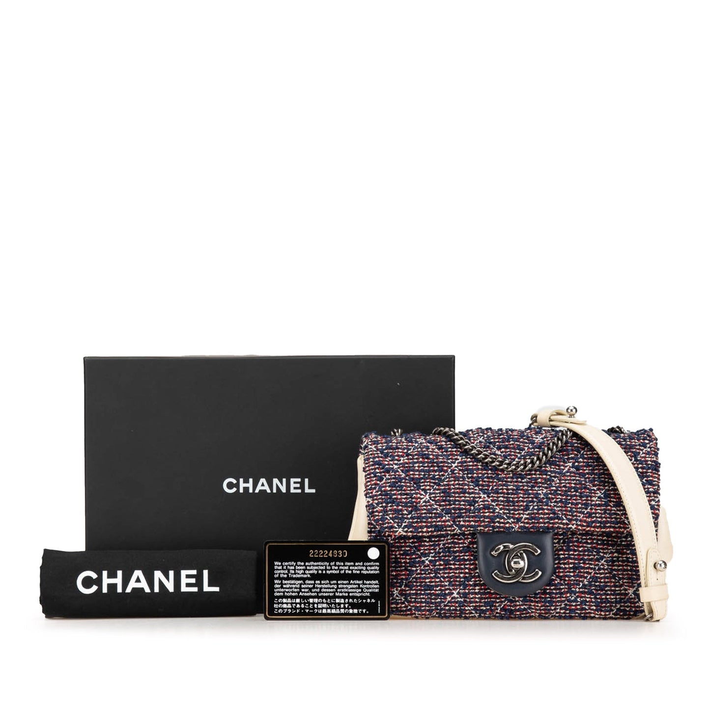 Blue Chanel Mini Rectangular Tweed Single Flap Shoulder Bag