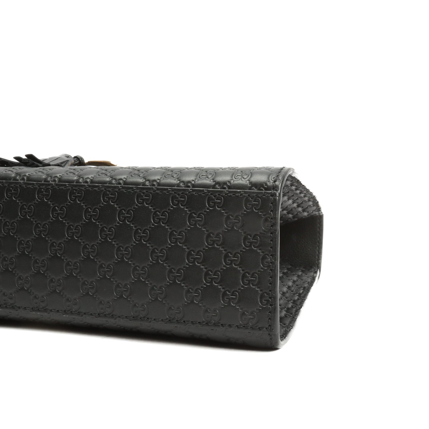 GUCCI Emily Guccissima Chain Shoulder Bag - Black
