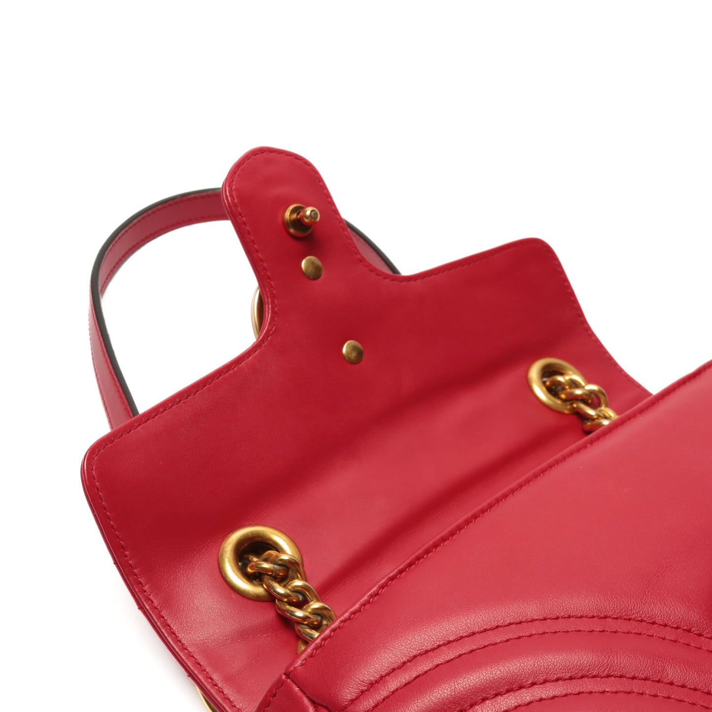 GUCCI GG Marmont Mini Shoulder Chain Red