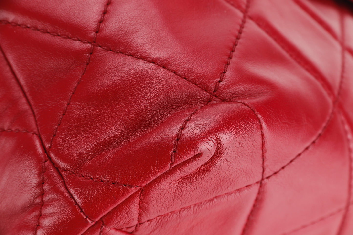 CHANEL RED QUILTED LAMBSKIN 32CM SHOULDER BAG (1466xxxx) SILVER HARDWARE, NO  & DUST COVER