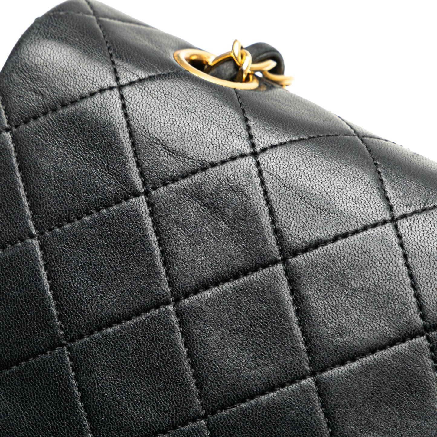 Black Chanel Medium Classic Lambskin Double Flap Shoulder Bag