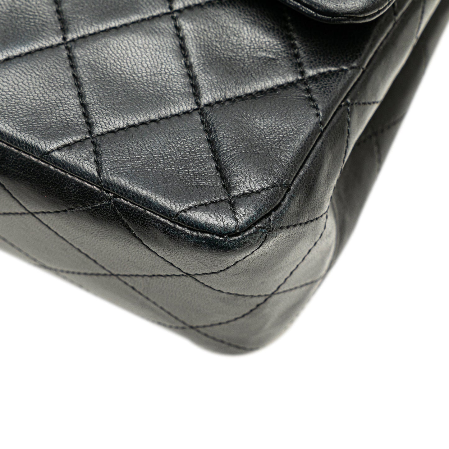 Black Chanel Medium Classic Lambskin Double Flap Shoulder Bag