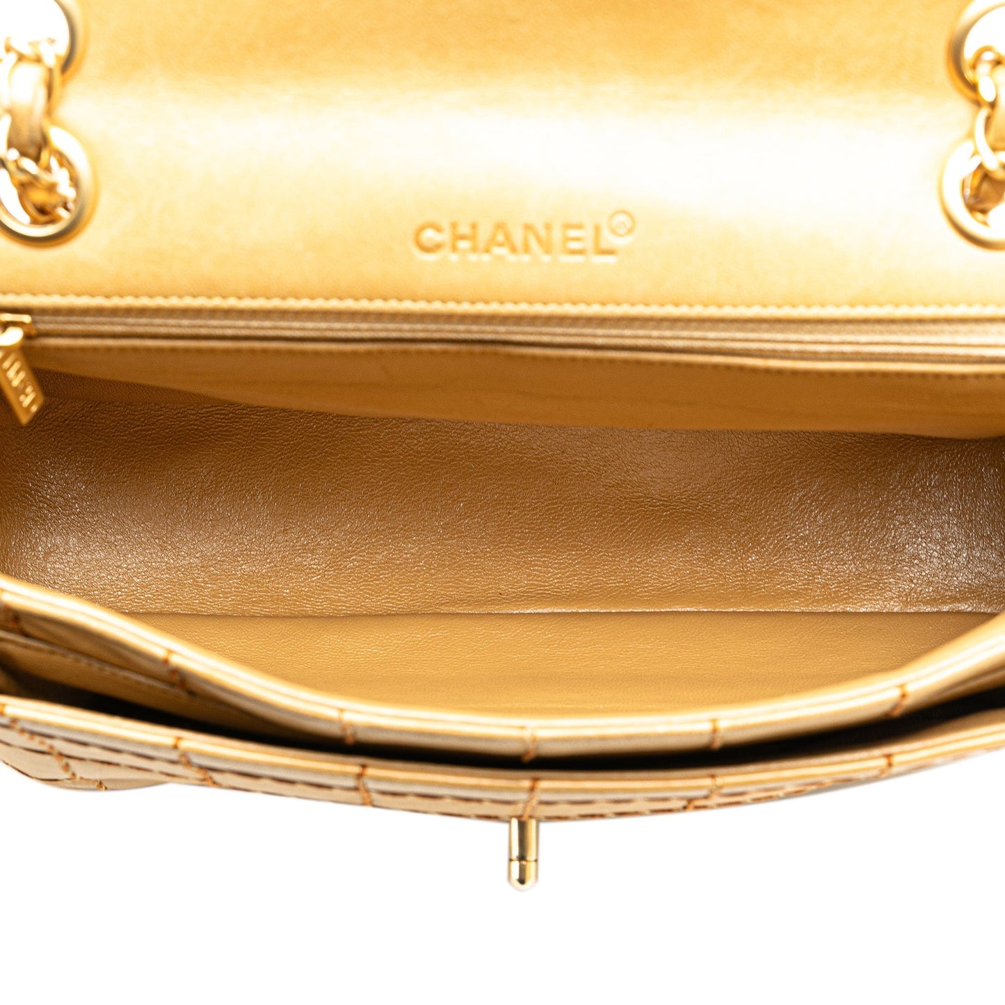 Tan Chanel Lambskin Wild Stitch Chocolate Bar Chain Flap Shoulder Bag