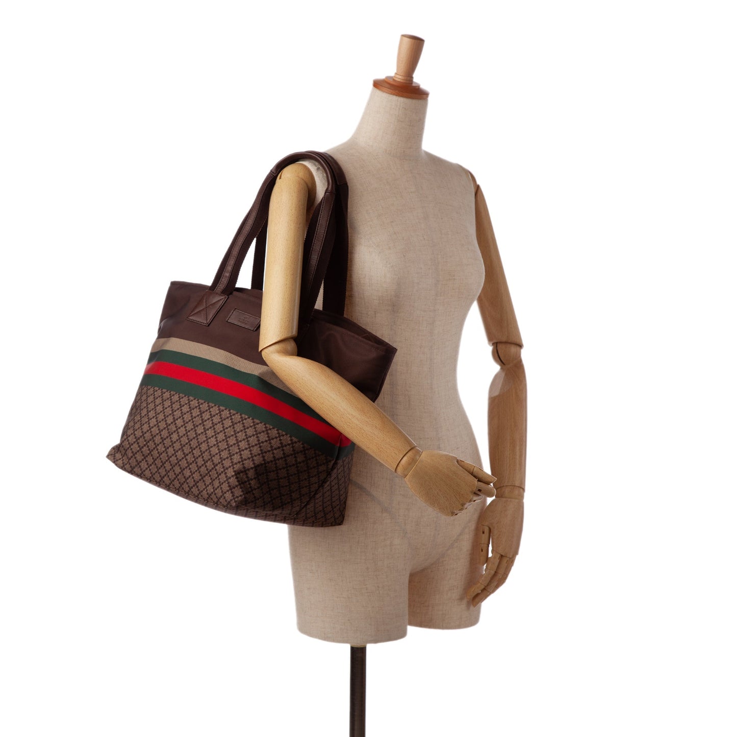 Brown Gucci Diamante Web Tote