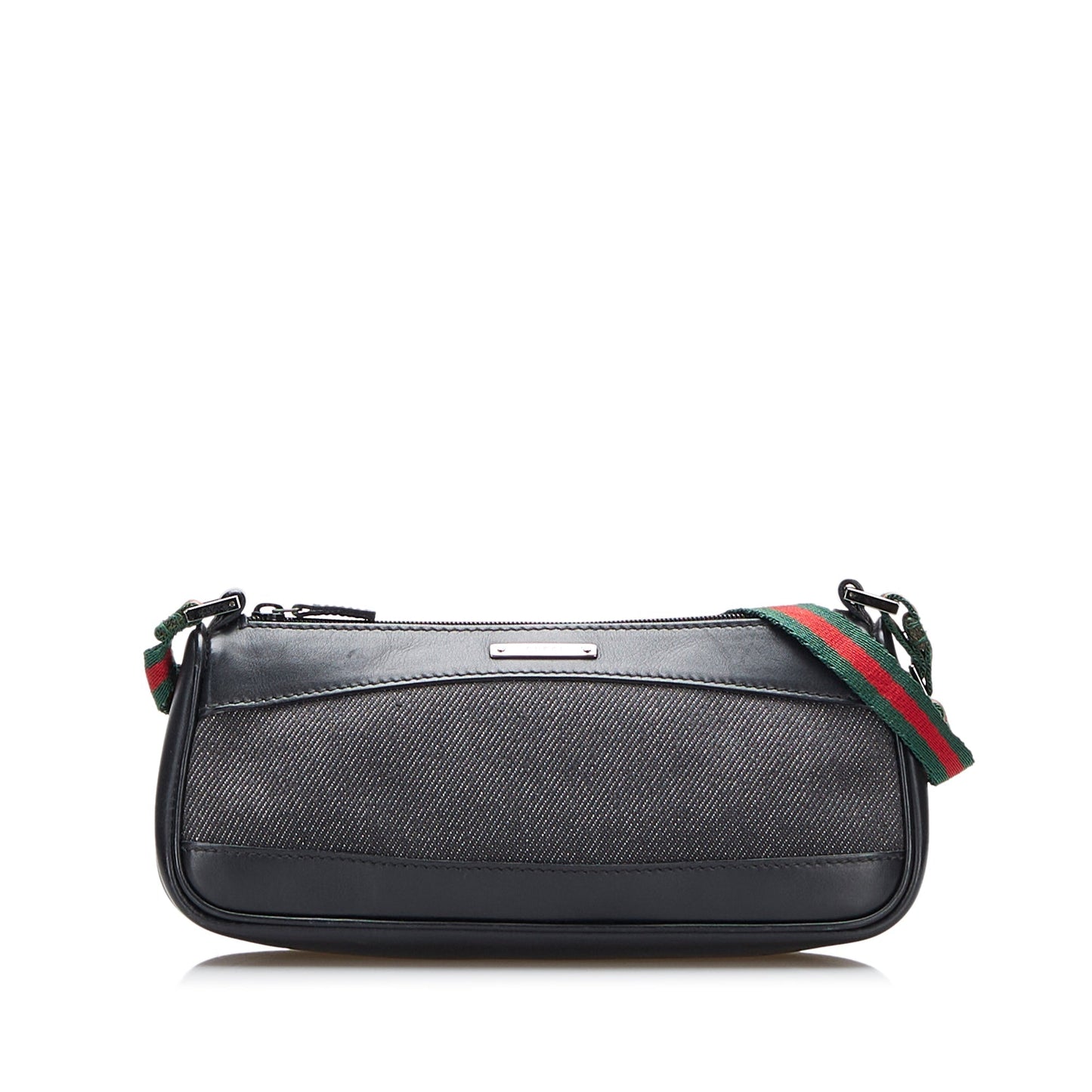 Gucci Web Baguette Black GG Denim Canvas