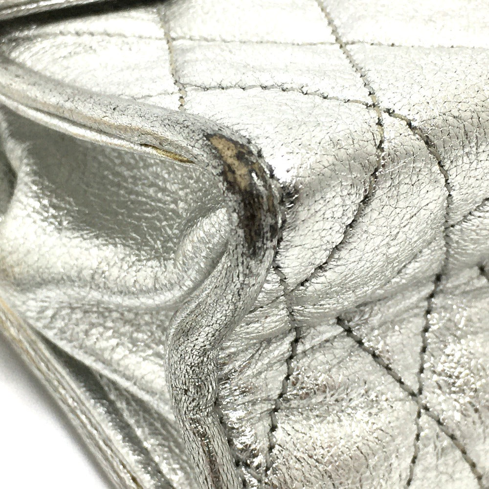 CHANEL Shoulder Bag leather Silverx Gold Metal quilting matelasse Fringe CCCOCO Mark Women Used