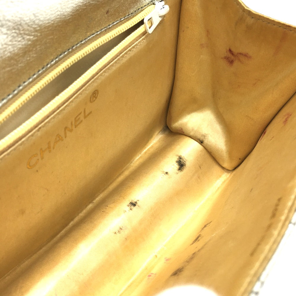 CHANEL Shoulder Bag leather Silverx Gold Metal quilting matelasse Fringe CCCOCO Mark Women Used