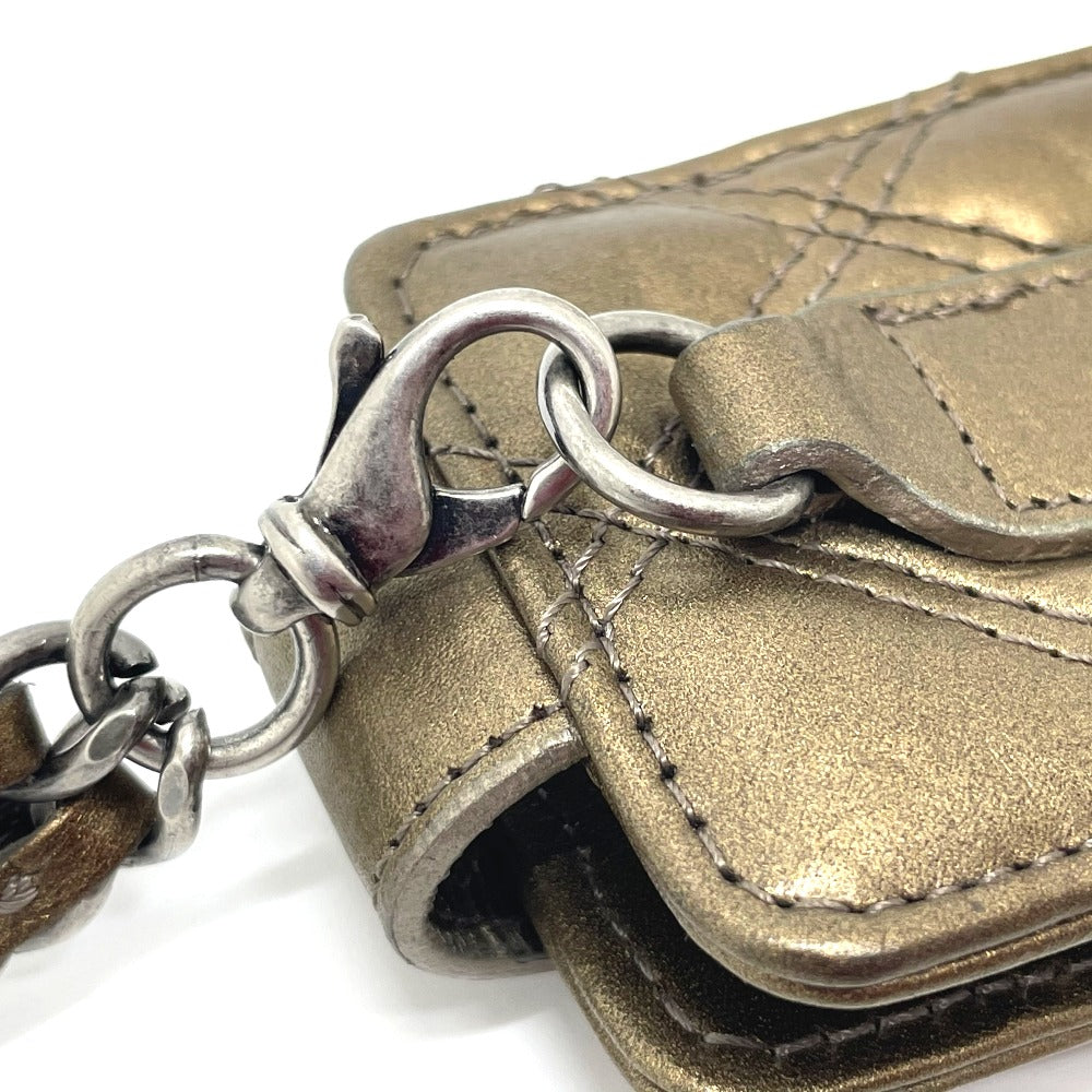 CHANEL Shoulder Bag A32475 leather Gold x Silver Metal 06A Matelasse Paris New York Women Used