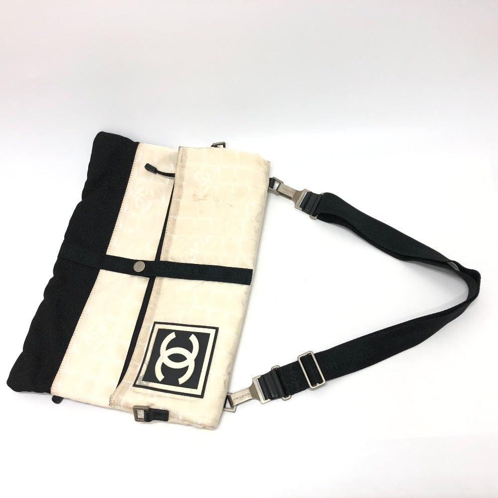 CHANEL Shoulder Bag canvas white CC COCO Mark New travel line Women Used