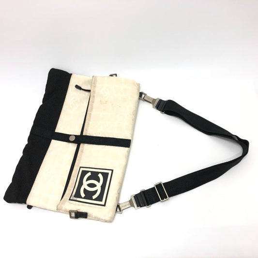 CHANEL Shoulder Bag canvas white CC COCO Mark New travel line Women Used