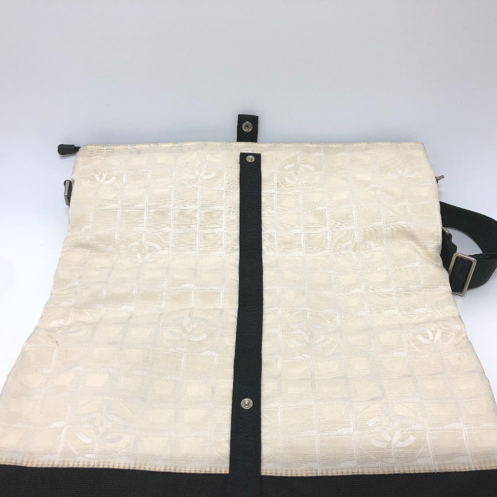 CHANEL Shoulder Bag canvas white CC COCO Mark New travel line Women Used