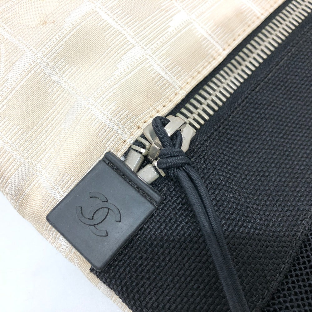 CHANEL Shoulder Bag canvas white CC COCO Mark New travel line Women Used