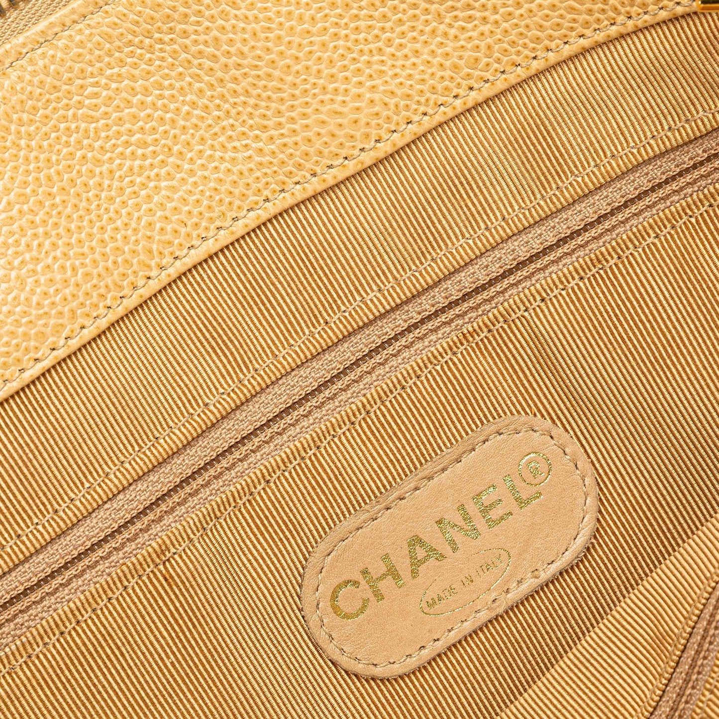 Yellow Chanel Caviar Shoulder Bag
