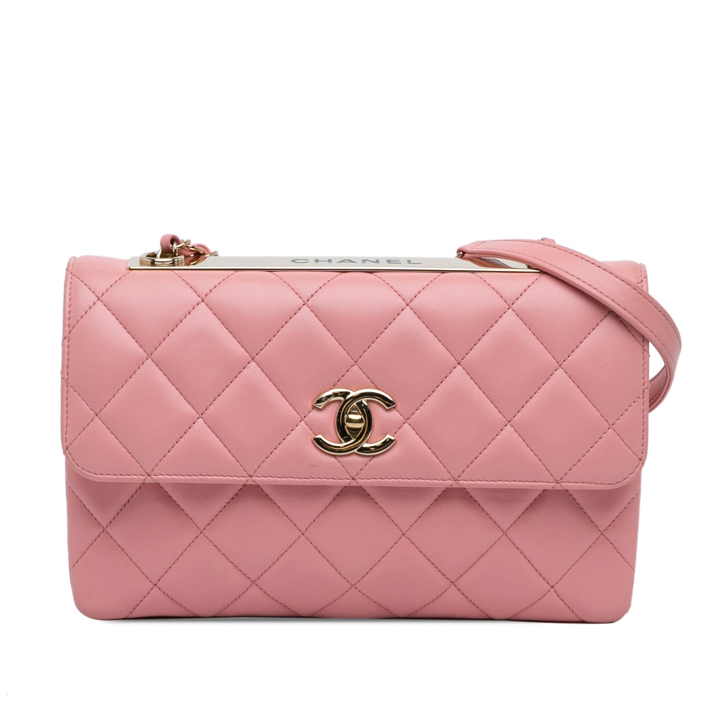 Pink Chanel Medium Lambskin Trendy CC Flap Shoulder Bag
