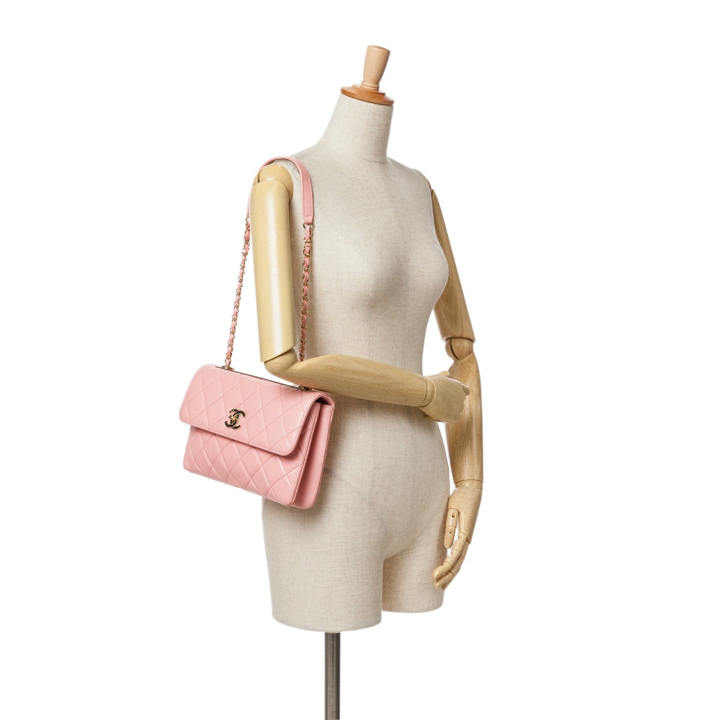 Pink Chanel Medium Lambskin Trendy CC Flap Shoulder Bag