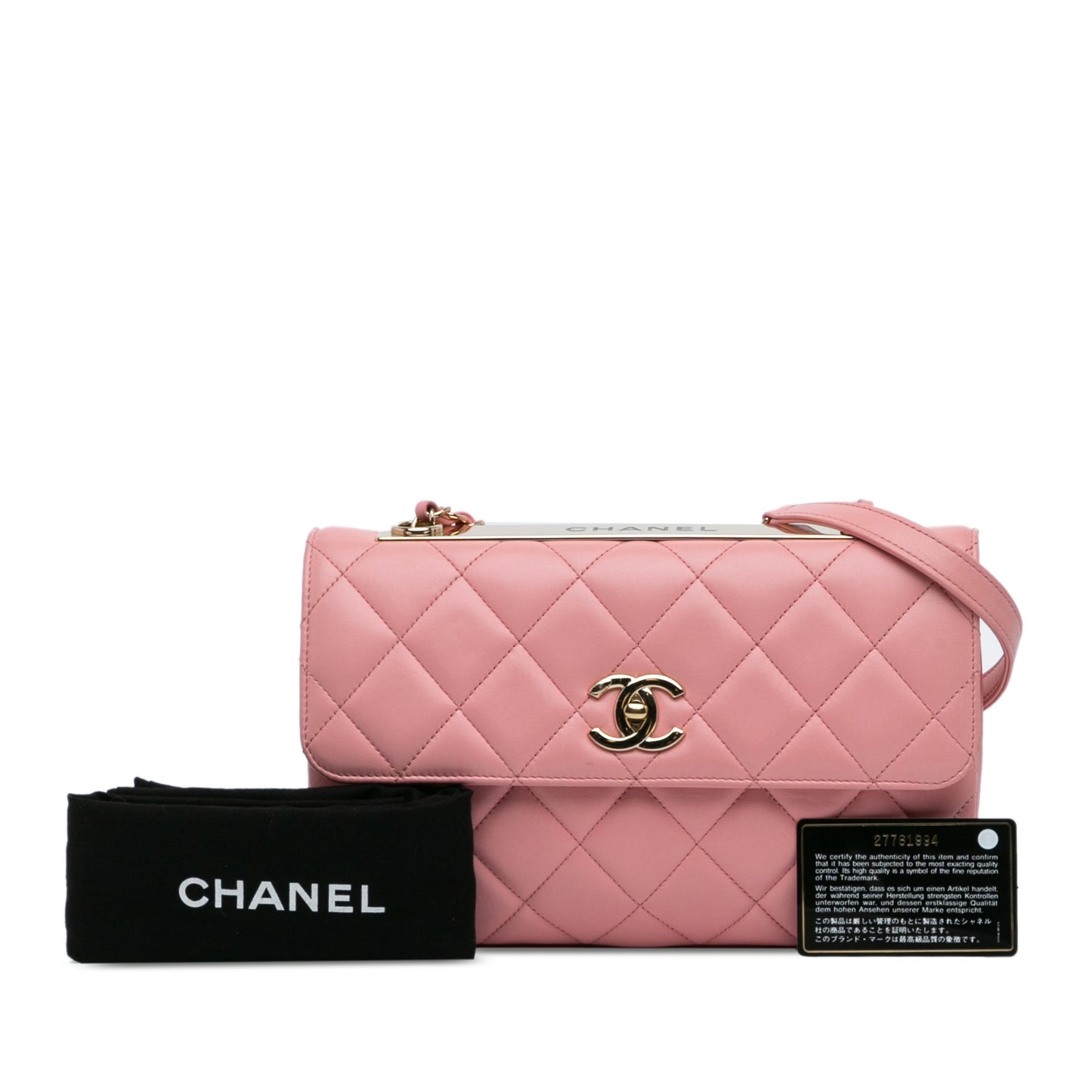 Pink Chanel Medium Lambskin Trendy CC Flap Shoulder Bag