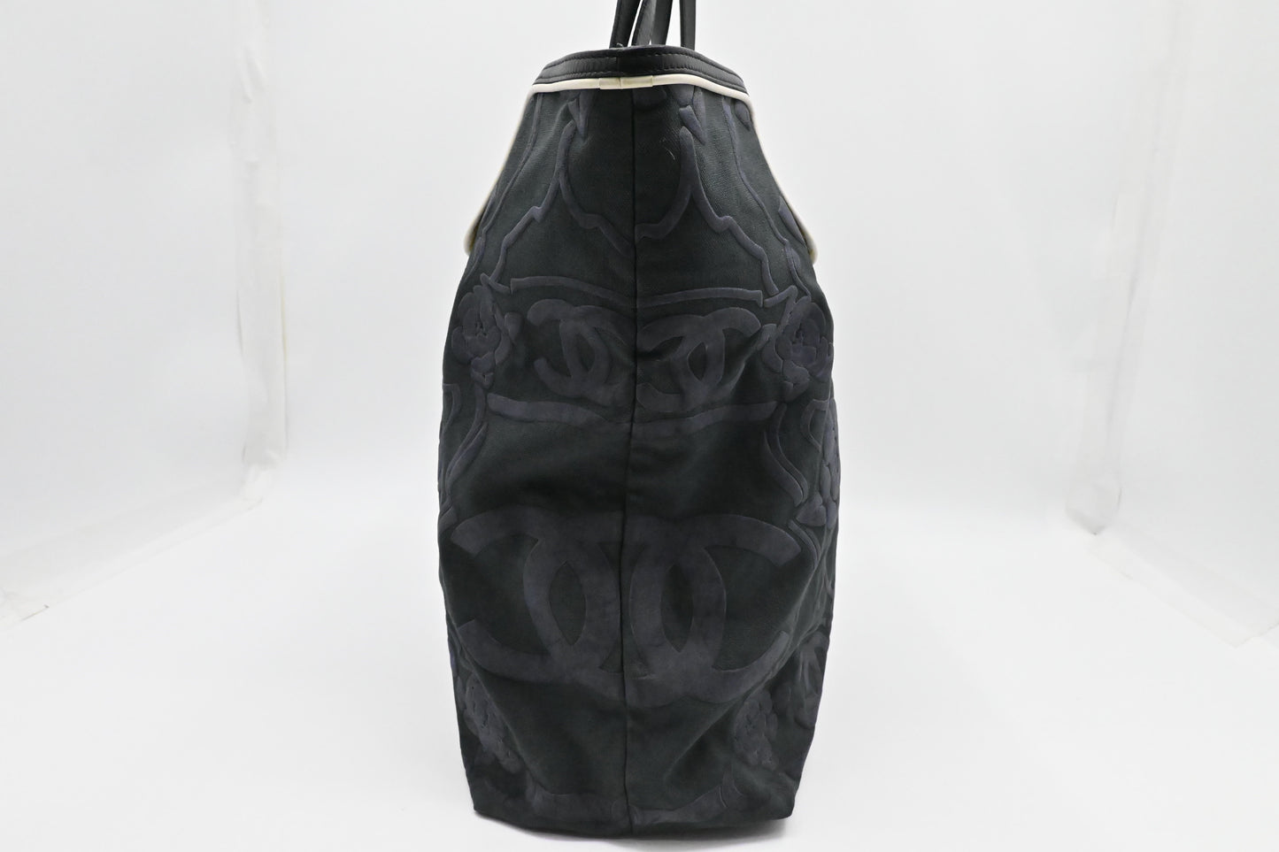 Chanel Camellia Tote in Black Canvas