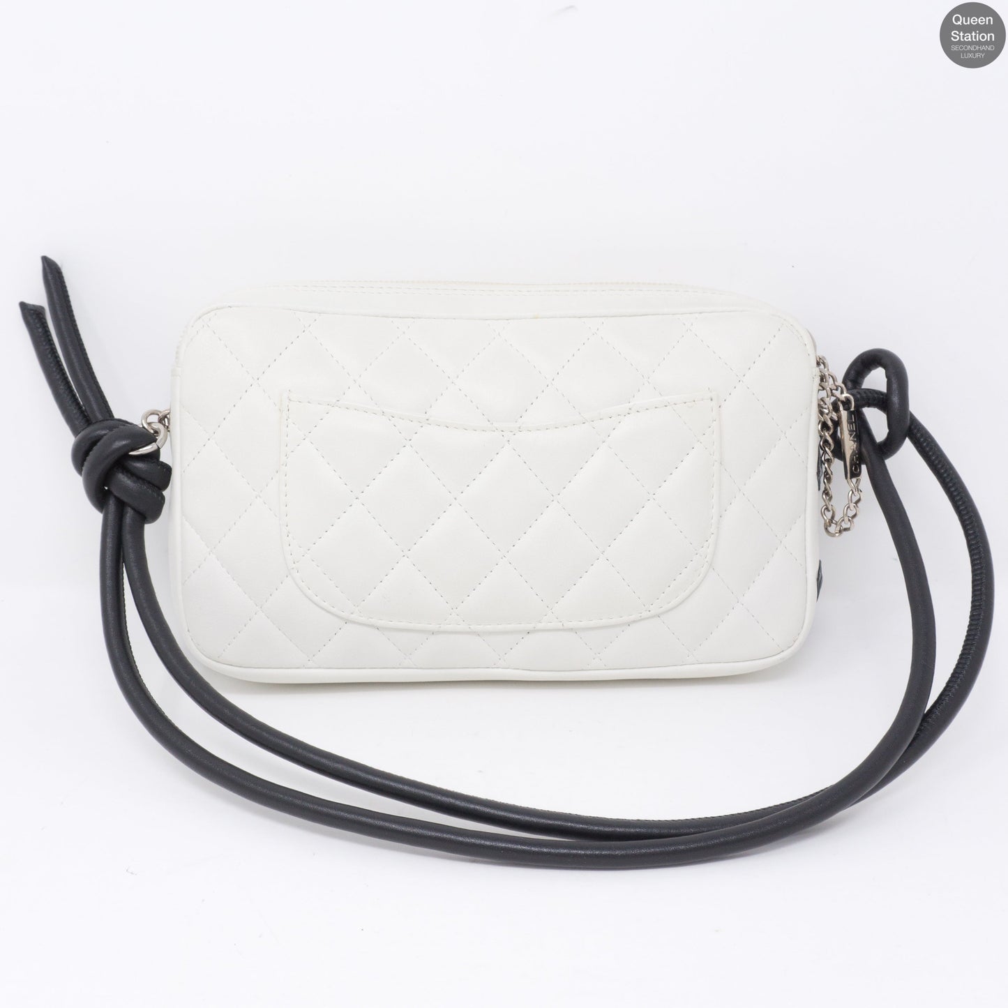Cambon Shoulder Pochette Quilted Leather White