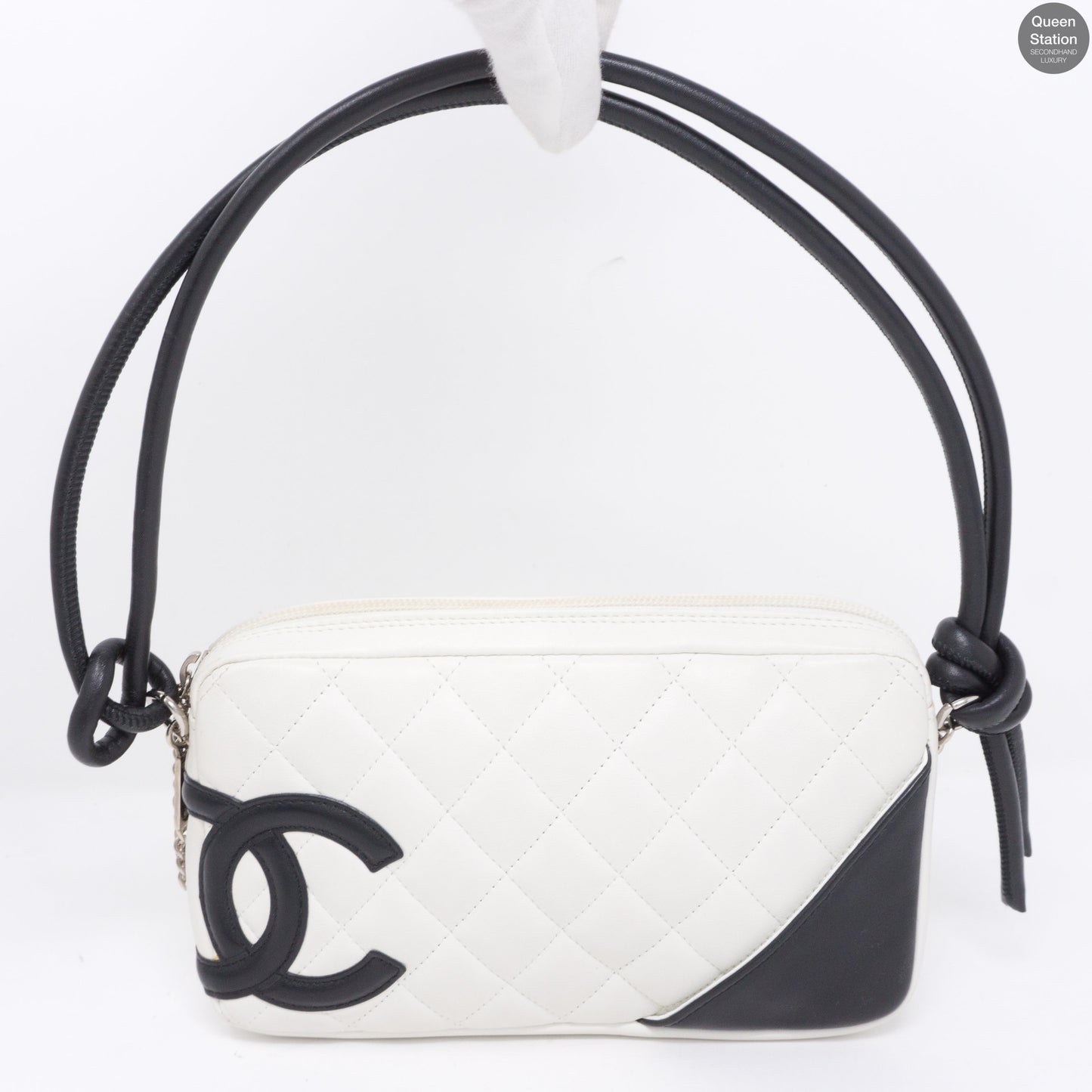 Cambon Shoulder Pochette Quilted Leather White