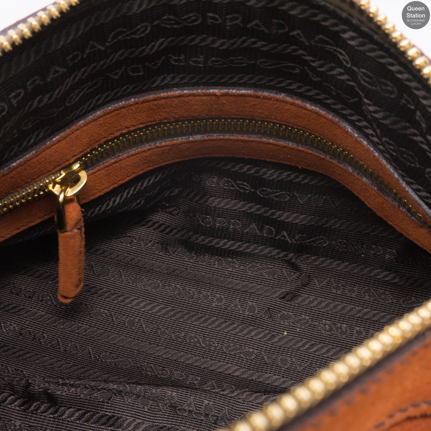 Orange Suede Leather Shoulder Bag