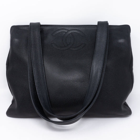 CC Shoulder Tote Black Caviar